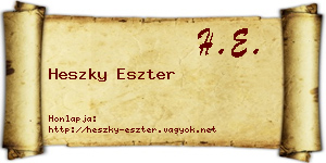 Heszky Eszter névjegykártya
